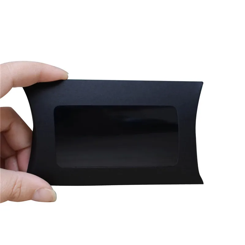 50Pcs/Set Candy Box Creative Kraft Paper Window Pillow Shape Exquisite Practical Party Gift Household Storage Packaging Box