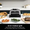 6-in-1 Indoor Grill with Air Fry, Roast, Bake, Broil, & Dehydrate, Foodi Smart Thermometer, 2nd Generation, Black/Silver 2