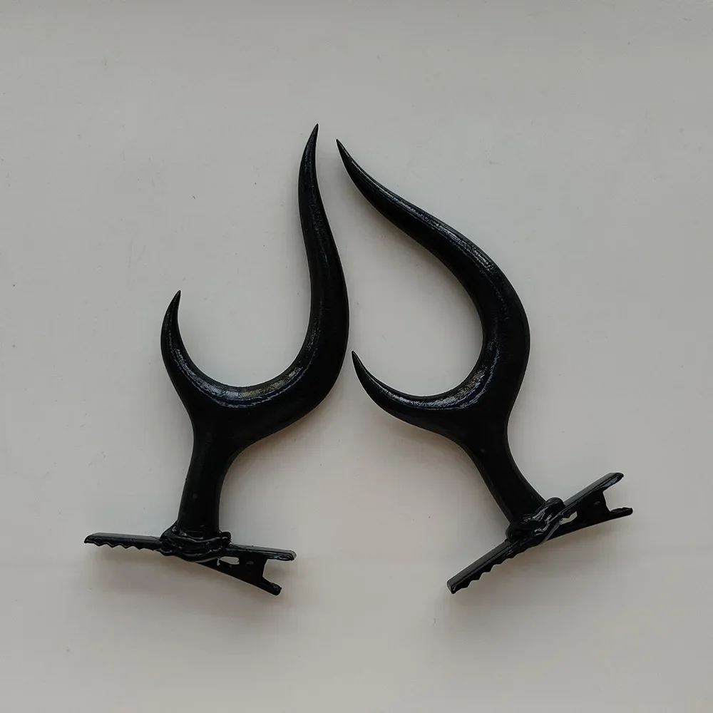 Anime Hazbin Hotel Alastor cosplay accessories Unisex Red Monocular Eyeglass Headwear Antler Horn Hairpin Demon Hair Clip