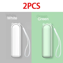 Compact Rechargeable High - Power Portable Fan with Foldable Design (2pcs White - Green)