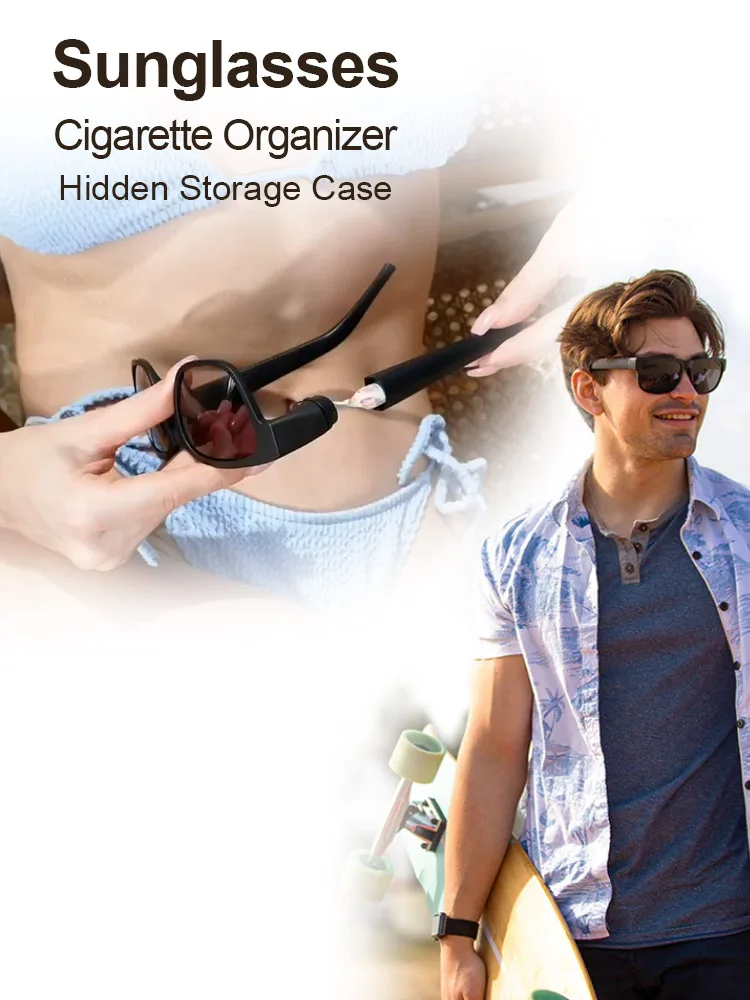Goggle Sunglasses Cigarette Hidden Collector Anti-Strong Light Dark Glasses Cigarette Organizer Cigar Collector Outdoor motorcycle goggles