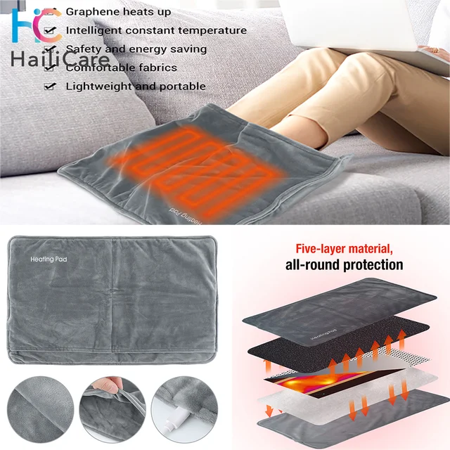 Electric Foot Heating Pad Hand Warmer Graphene Timed Physiotherapy Therapy Blanket Thermal Mat Blanket for Neck Back Pain Relief