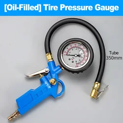 Universal Tire Pressure Tester with Gauge - Inflator Hose and TPMS Diagnostic Tool (Oil - Filled)