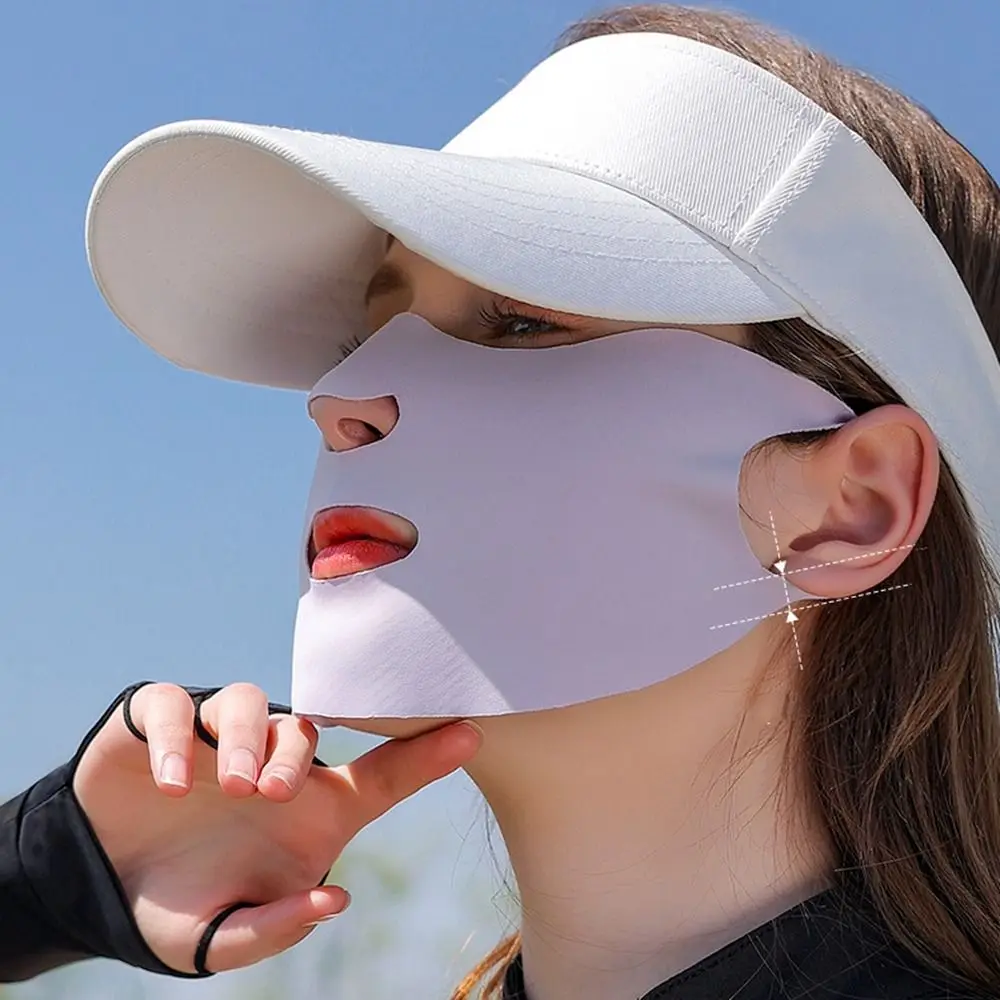 

Sun UV Protection Summer For Women Outdoor Silk Scarf Sunscreen Mask Ice Silk Face Scarf Anti-uv Face Cover Sunscreen Veil