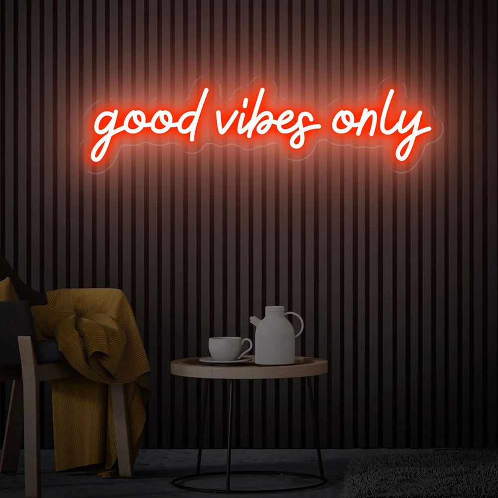 

Неоновая вывеска Good Vibes Only на заказ, Неоновые Настенные вывески, Настенный декор для свадебной вечеринки, торжества, спальни, неоновое украшение для бара, светодиодный ночник