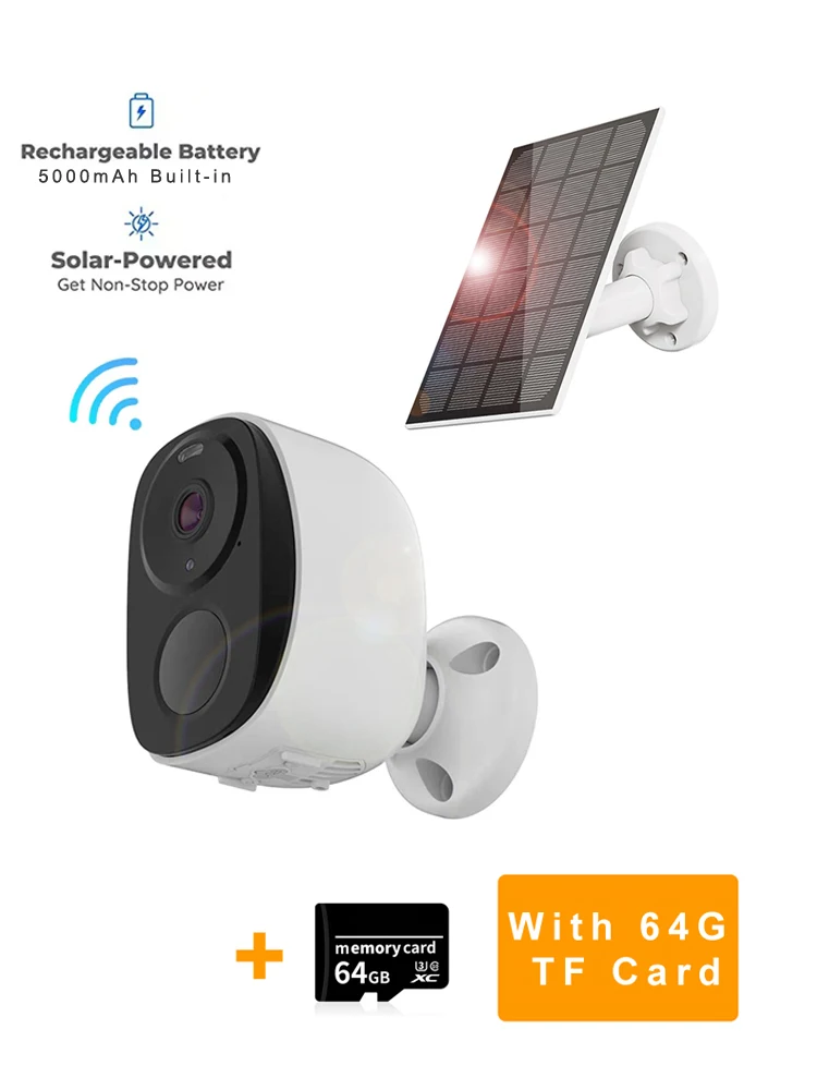 كاميرات مراقبة لاسلكية خارجية، كاميرا أمان WiFi تعمل ببطارية 2K 3MP مع صفارة إنذار كاشفة، صوت ثنائي الاتجاه، مقاومة للماء