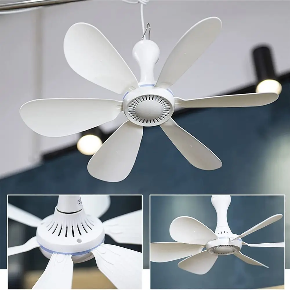 

Bathroom for Outdoor Gazebo for Camping Hanging Tent Fans Energy-Saving 220V Portable Ceiling Fans no Light Mini USB