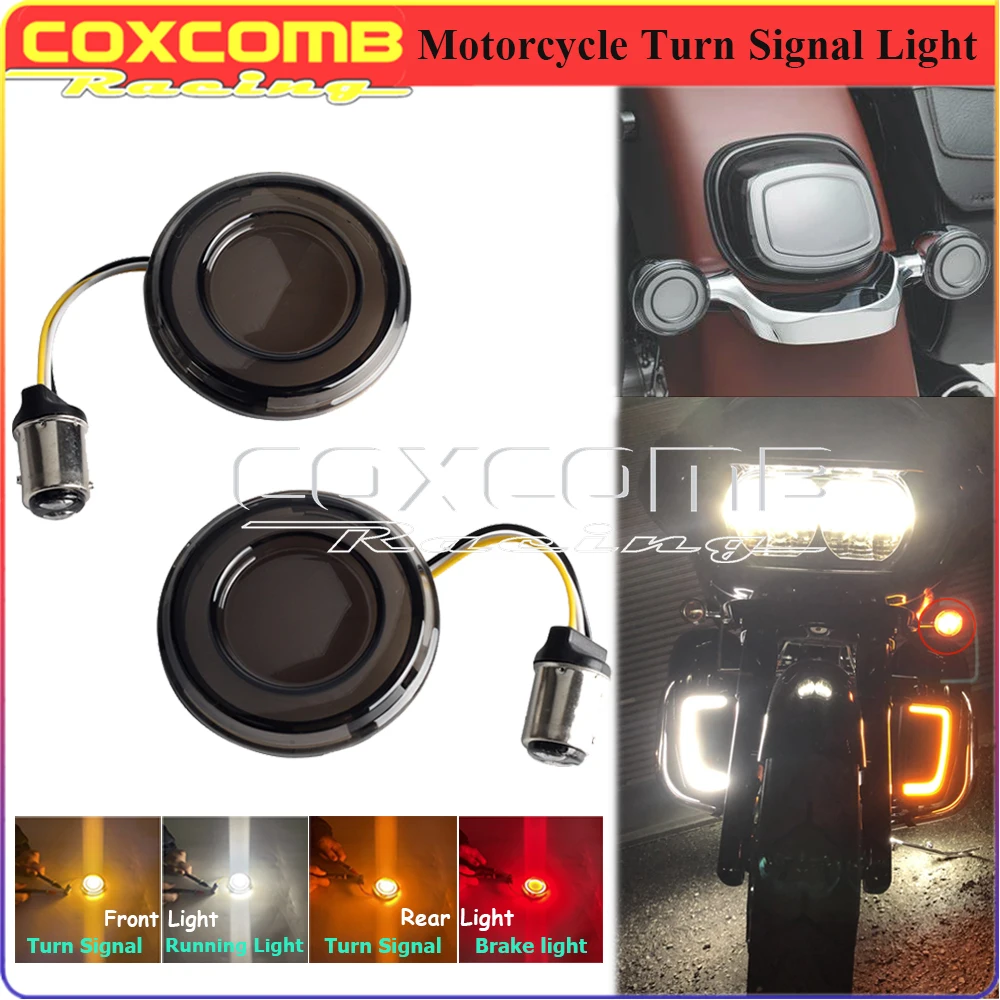 1 Paio Di Indicatori Di Direzione A Led Per Moto Bullet Style Conversions Panel Light Per Harley Dyna Fxdx/T Softail Fxs Flfb/S Sportster Xl