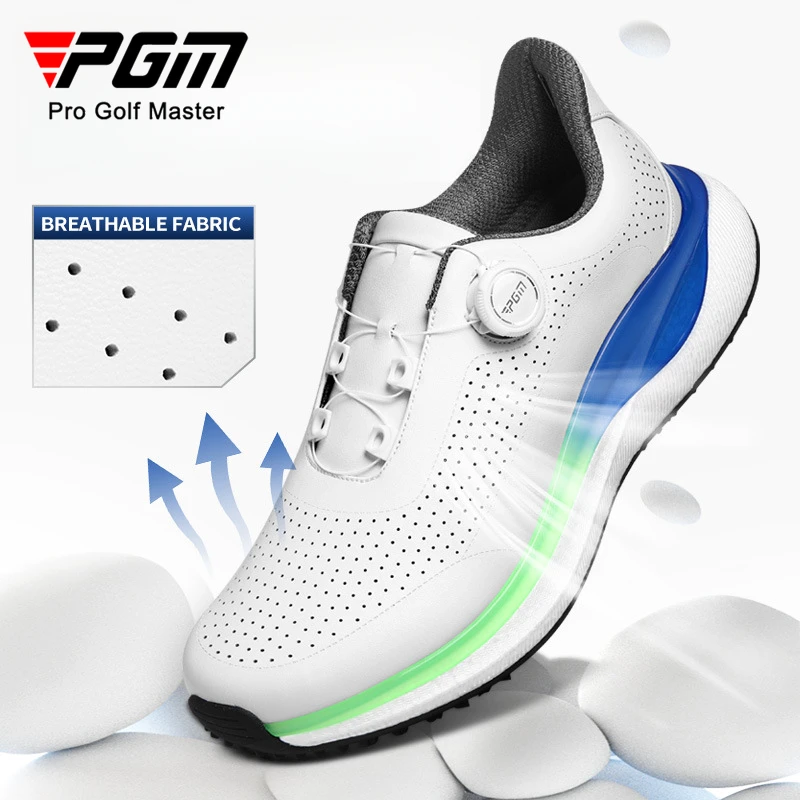 أحذية جولف PGM للرجال مع أربطة بمقبض نعل فائق النع...