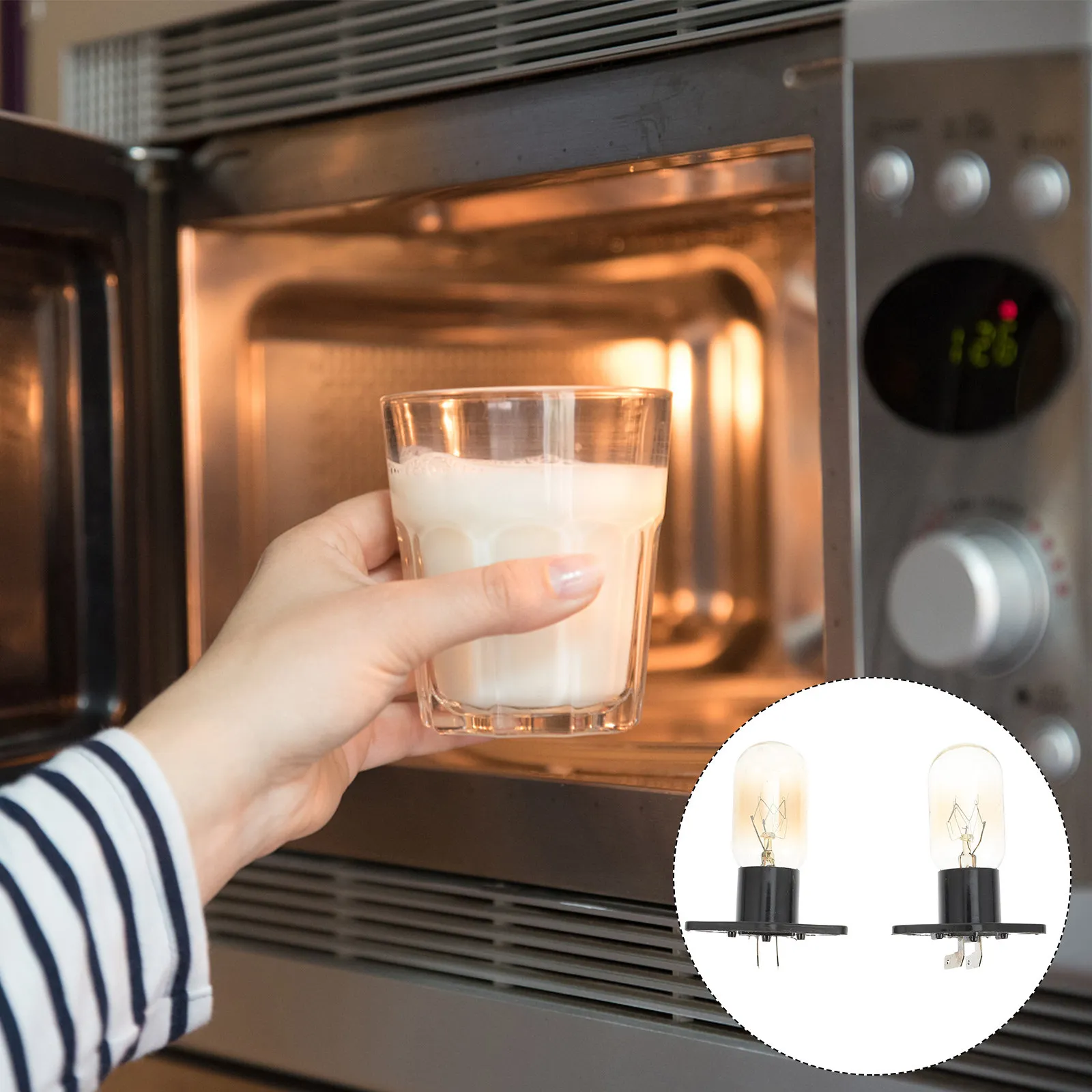 2개 전구 내열성 전자레인지 냉장고 오븐 25W 가전제품 램프 교체 장수명