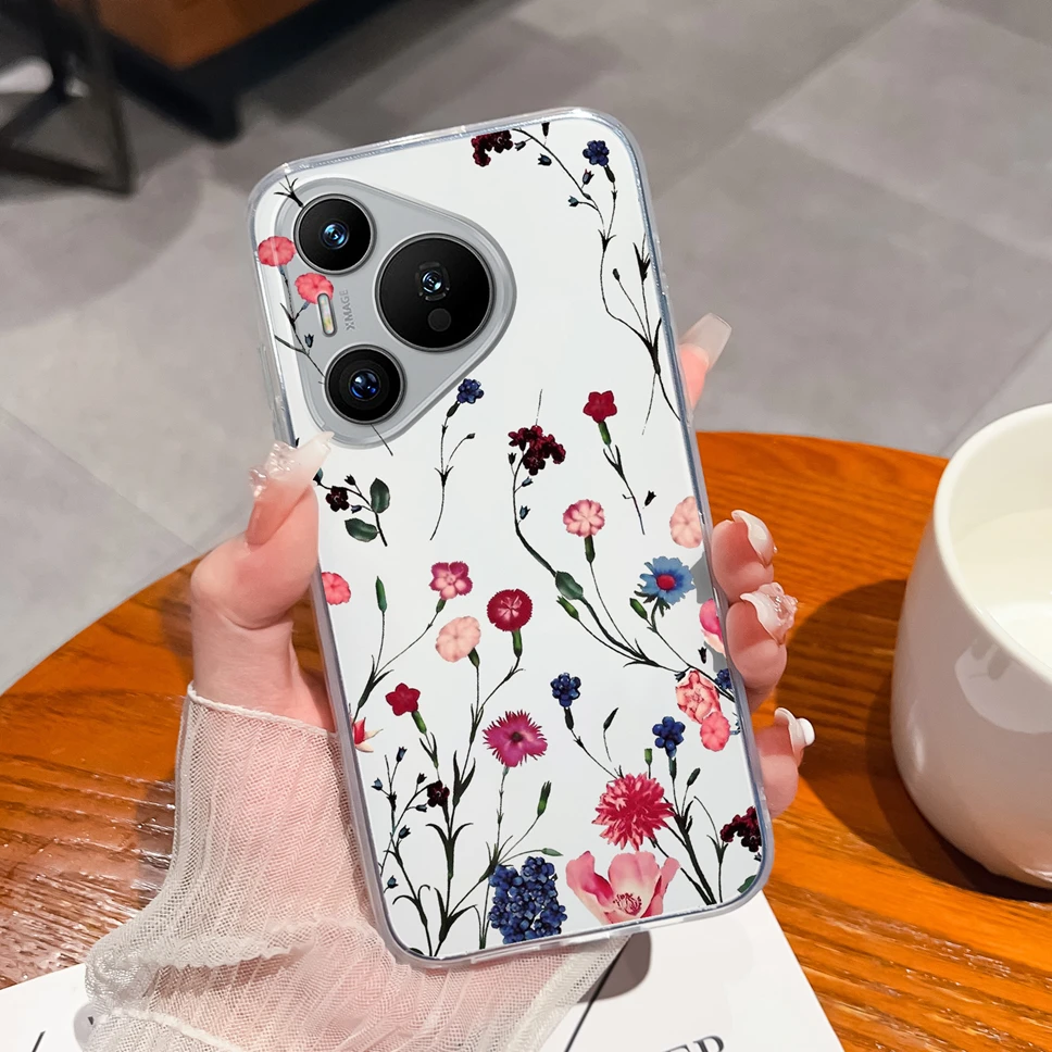 Transparent Cute Flower Phone Case - Soft TPU Silicone Shockproof Protective Cover
