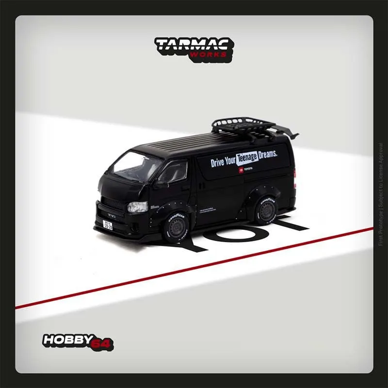 

PreSale TW 1:64 Hiace Widebody Black With Roof Rack Diecast Diorama Car Model Collection Miniature Toys Tarmac Works