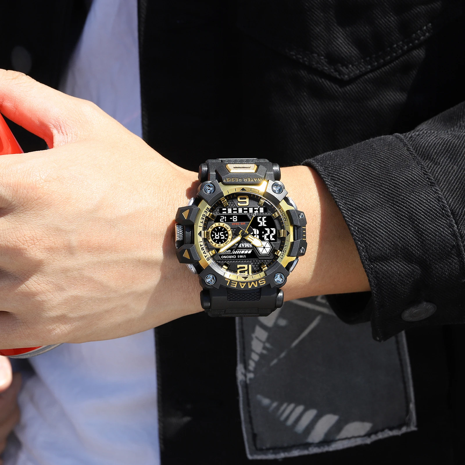 Quartz Watch Men Waterproof Watches Janpenese Quartz Chronograph Heavy-Duty Watch Men Alarm Electronic Wristwatch