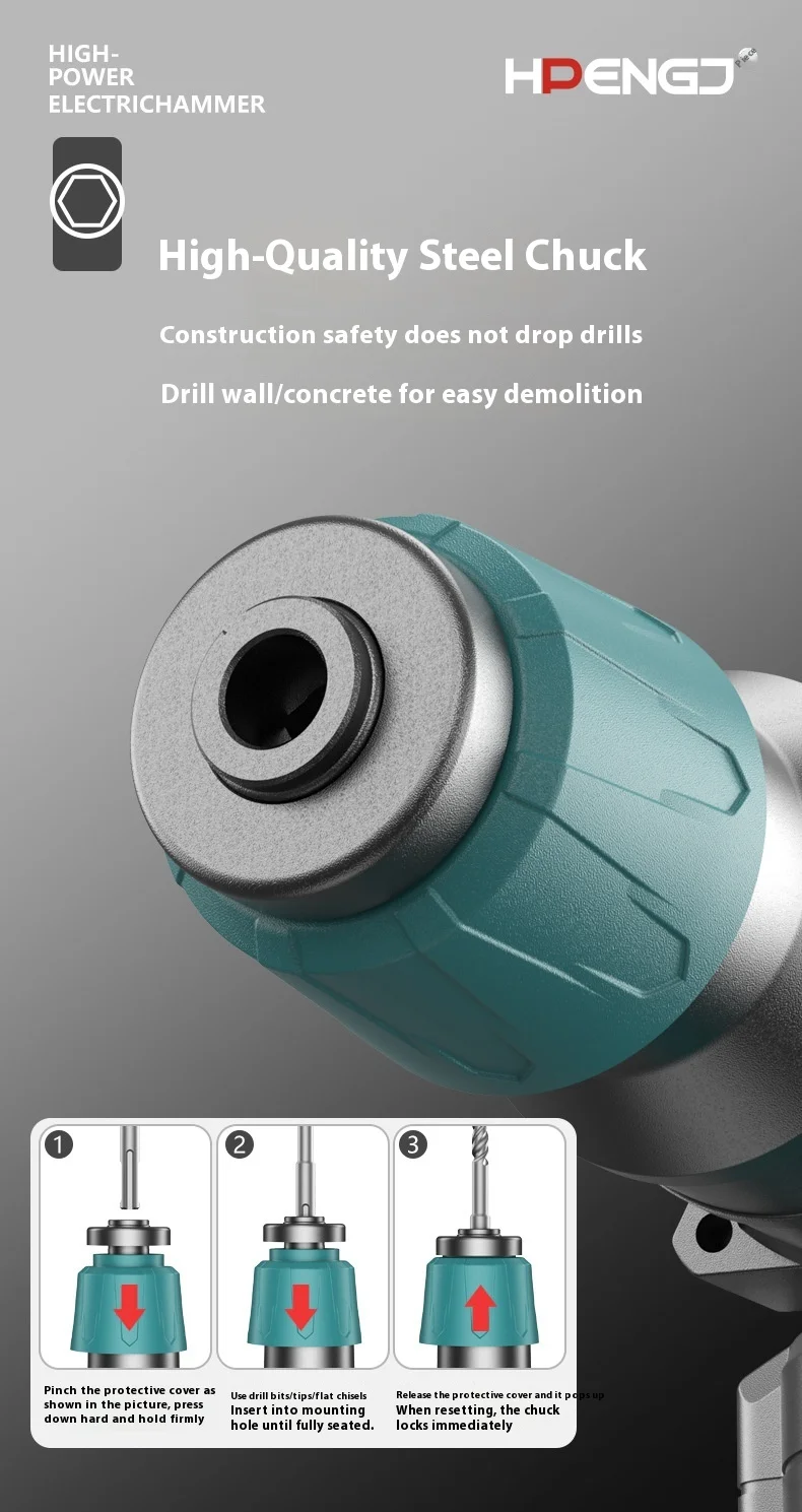 3-in-1 Multifunctional electric hammer and pickaxe Industrial grade high power