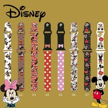 Disney Mickey Apple Watch Band Silicone Strap 44mm 40mm 45mm 41mm 42mm 38mm Smart Cartoon Bracelet IWatch Series 3 4 5 6 Se 7