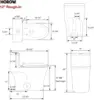 Elongated One Piece Toilet Black Compact Modern Toilet with Comfortable Seat Height  ADA Chair Height 17.3"  12" Rough-in 6
