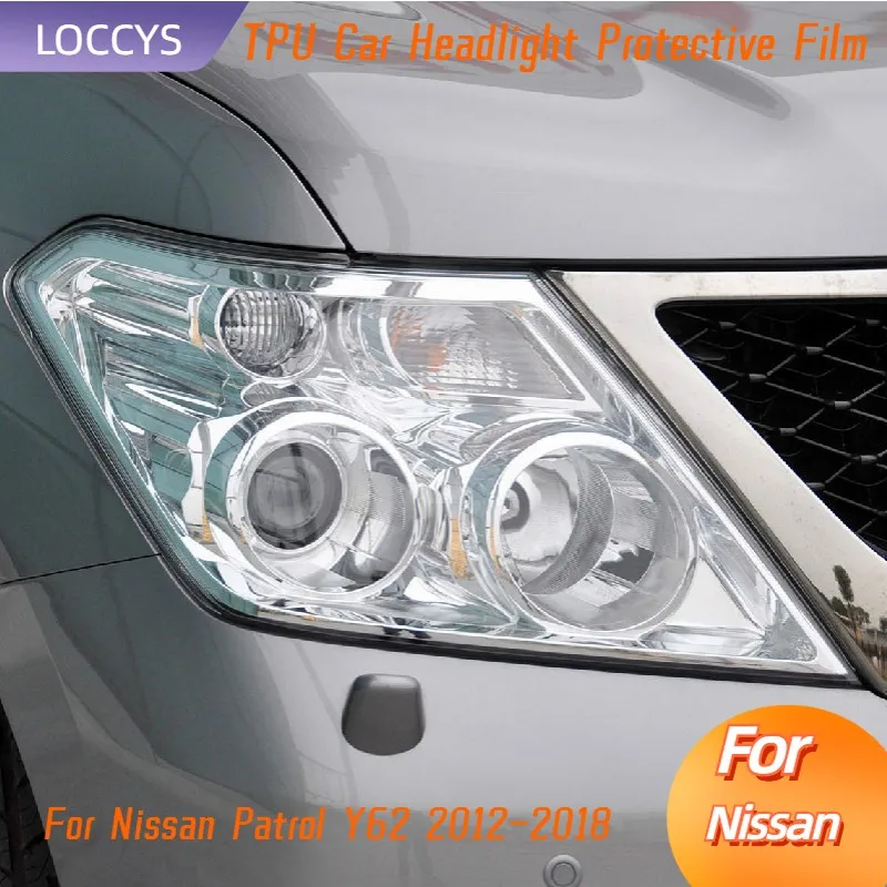 

For Nissan Patrol Y62 2012-2018 Car Headlight Protective Tint Film Smoke Black Transparent TPU Protection Sticker Accessories