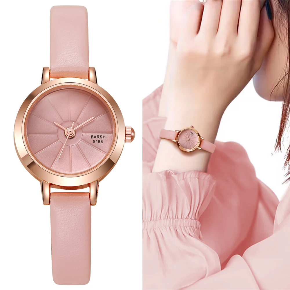 Fashion Women Leather Band Small Dial Quartz Wrist Watch