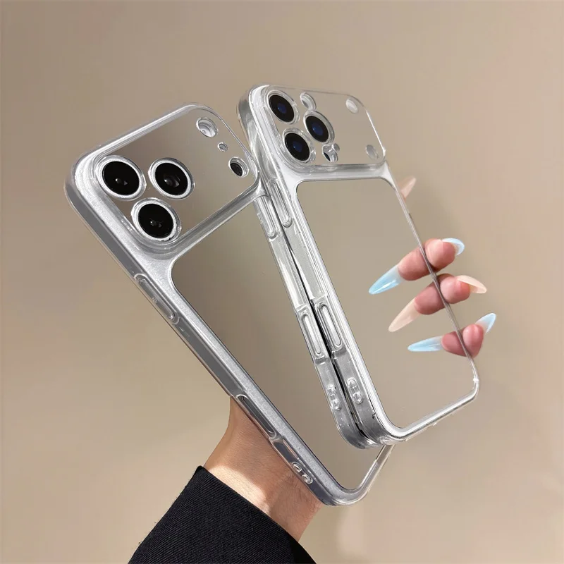 Luxury Make Up Mirror Phone Case - Clear Shockproof Acrylic with Soft Bumper Cover