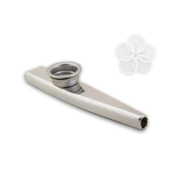 Golden Aluminum Alloy Kazoo with Membrane Flute Diaphragm (Y01013 - Silvery)