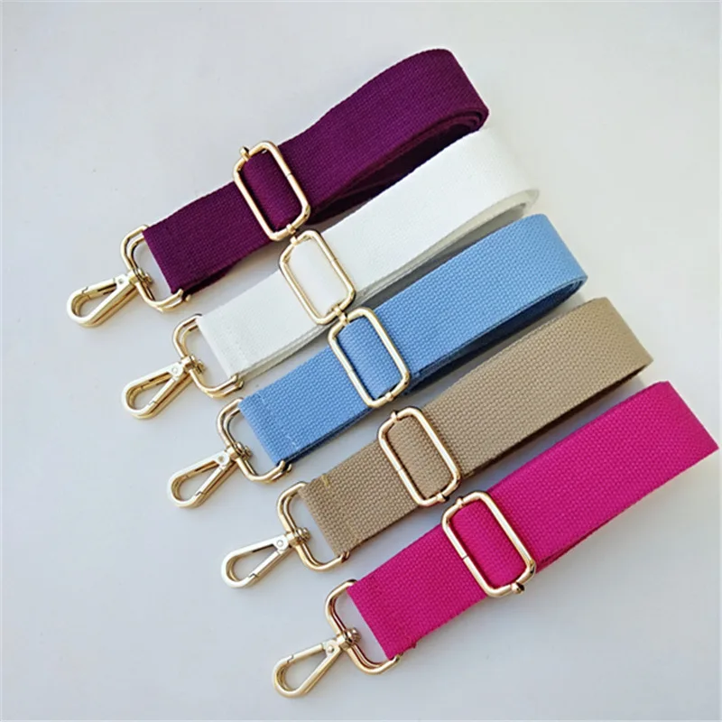 Solid Color Gold Buckle Bag Shoulder Strap Classic Adjustable Replaceable Accessories Simple Minimalist Style Luxury Designer