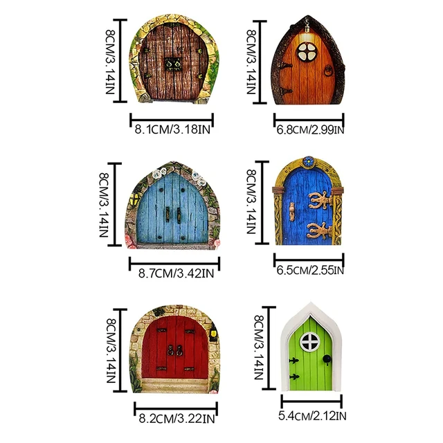 Miniatűr Tündér Gnome Ajtó Figurák Elf Otthon Az Udvar Művészeti Kerti Fa Szobor Szobrok Dekoráció Szabadtéri Tündérkert - Image 6