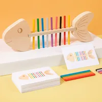 Fish Bone Wooden Pairing Children Puzzle Color Cognition Early Education Fine Motor Training Montessori Teaching Aids Toys 2