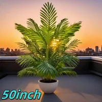 50-Inch Giant Artificial Palm Tree Realistic Full Lush Greenery Indoor Outdoor All-Season Decor for Home Office Wedding Party 5