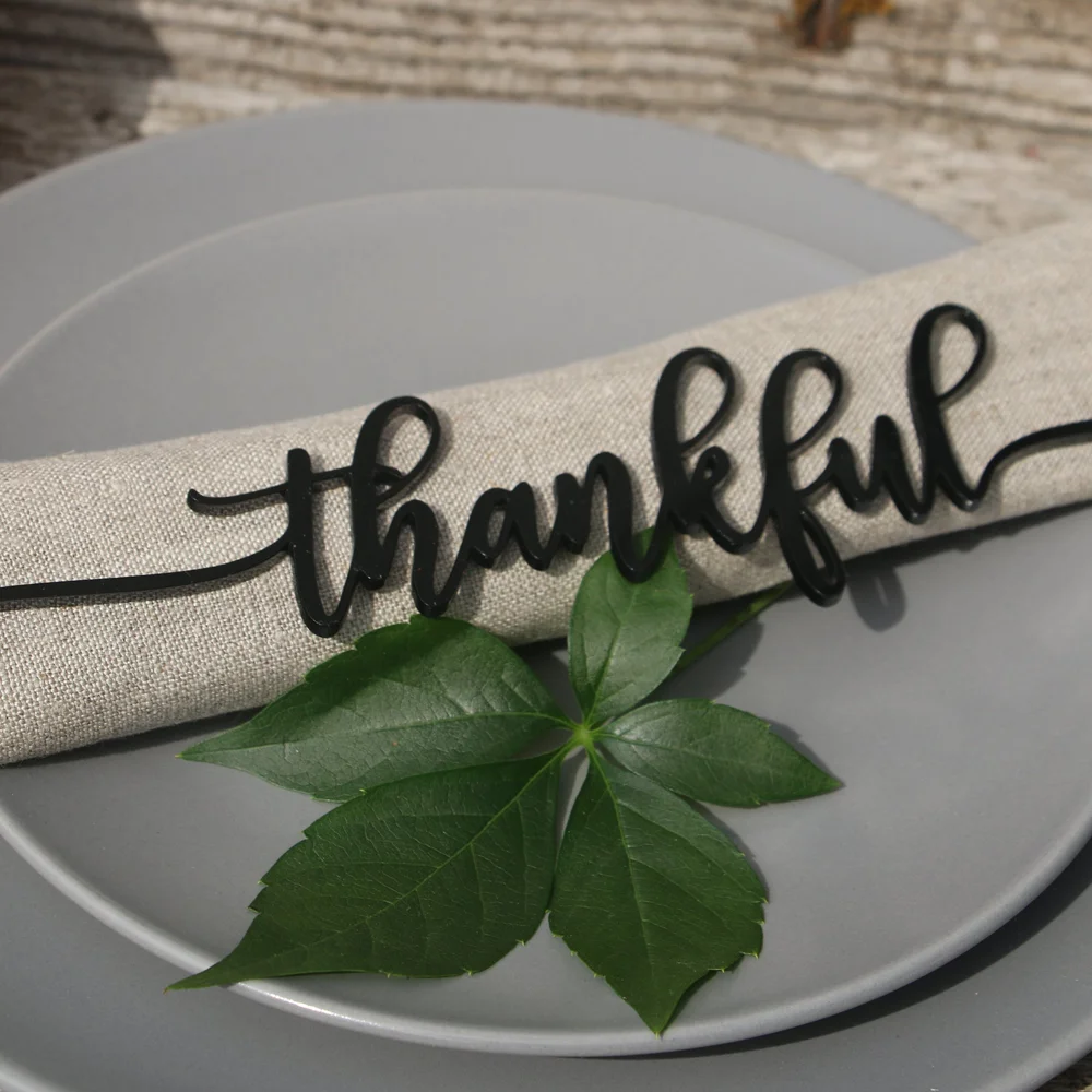 Custom Thanksgiving place card Thanksgiving table decor Thanksgiving Place Setting Grateful Thankful Blessed Place Cards