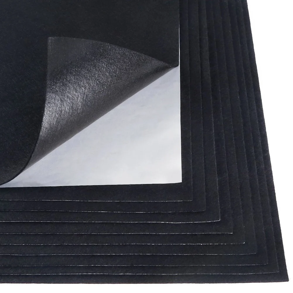 1/3/6/10Pcs Black Self Adhesive Back Felt Sheets Fabric Sticky Art Craft  Making