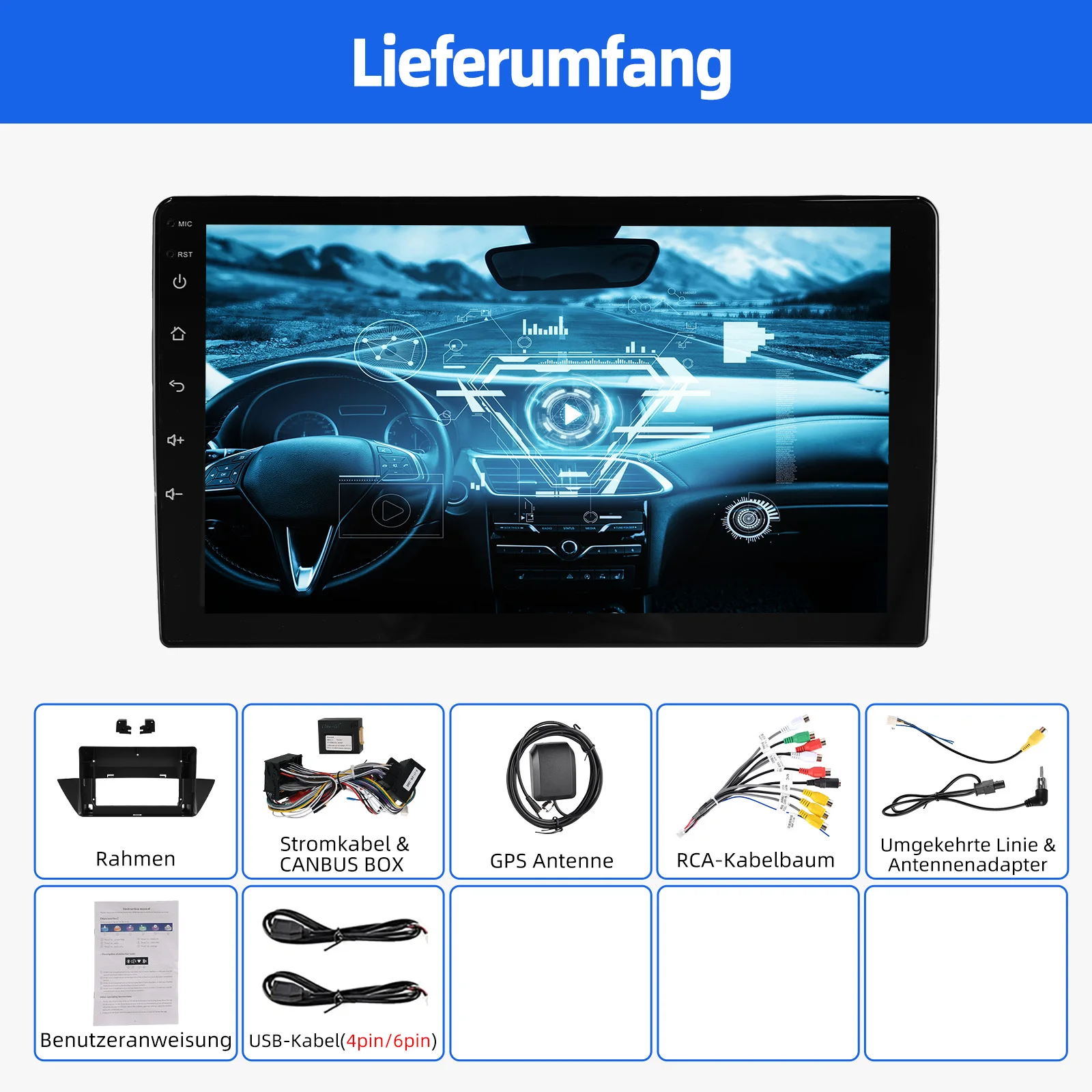 ESSGOO Für BMW X1 E84 2010-2015 Android 14 10,1 Zoll IPS-Touchscreen Wireless Carplay Android Auto Split-Screen Autoradio GPS Navigation Lenkradsteuerung WIFI Bluetooth FM USB Mirror Link Multimedia-Videoplayer – Detail 17