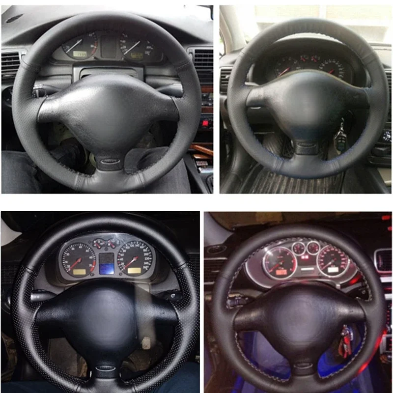 Steering Wheel Cover DIY Soft Artificial Leather for Volkswagen VW Passat B5 Golf 4 1996-2003 Polo 1999-2002 Seat Leon 1999-2004