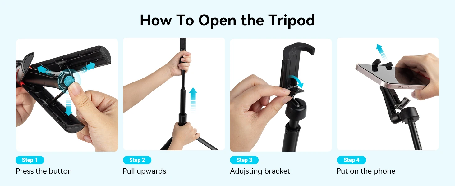 ST20 Portable Selfie Stick Tripod ST20 with Wireless Remote for iPhone for Andro