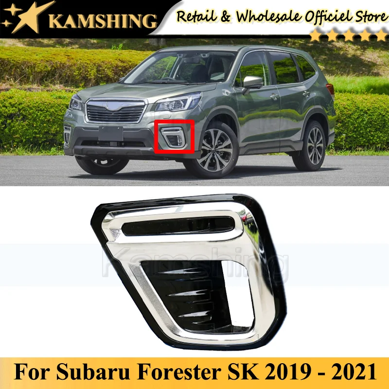 

CAPQX Front Bumper Fog light frame For Subaru Forester SK 2019 - 2021 driving light fog light lamp Bumper lamp