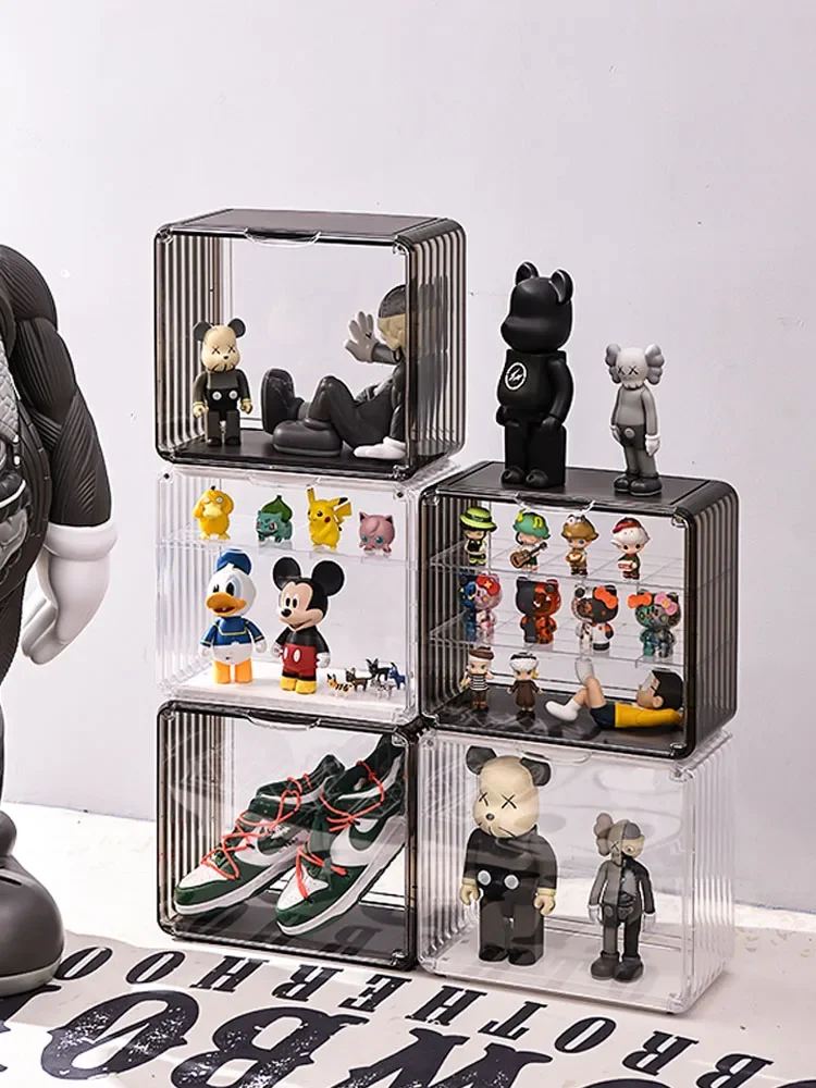 

Blind box storage display rack acrylic transparent bubble mat hand box dustproof doll keyboard scene display cabinet