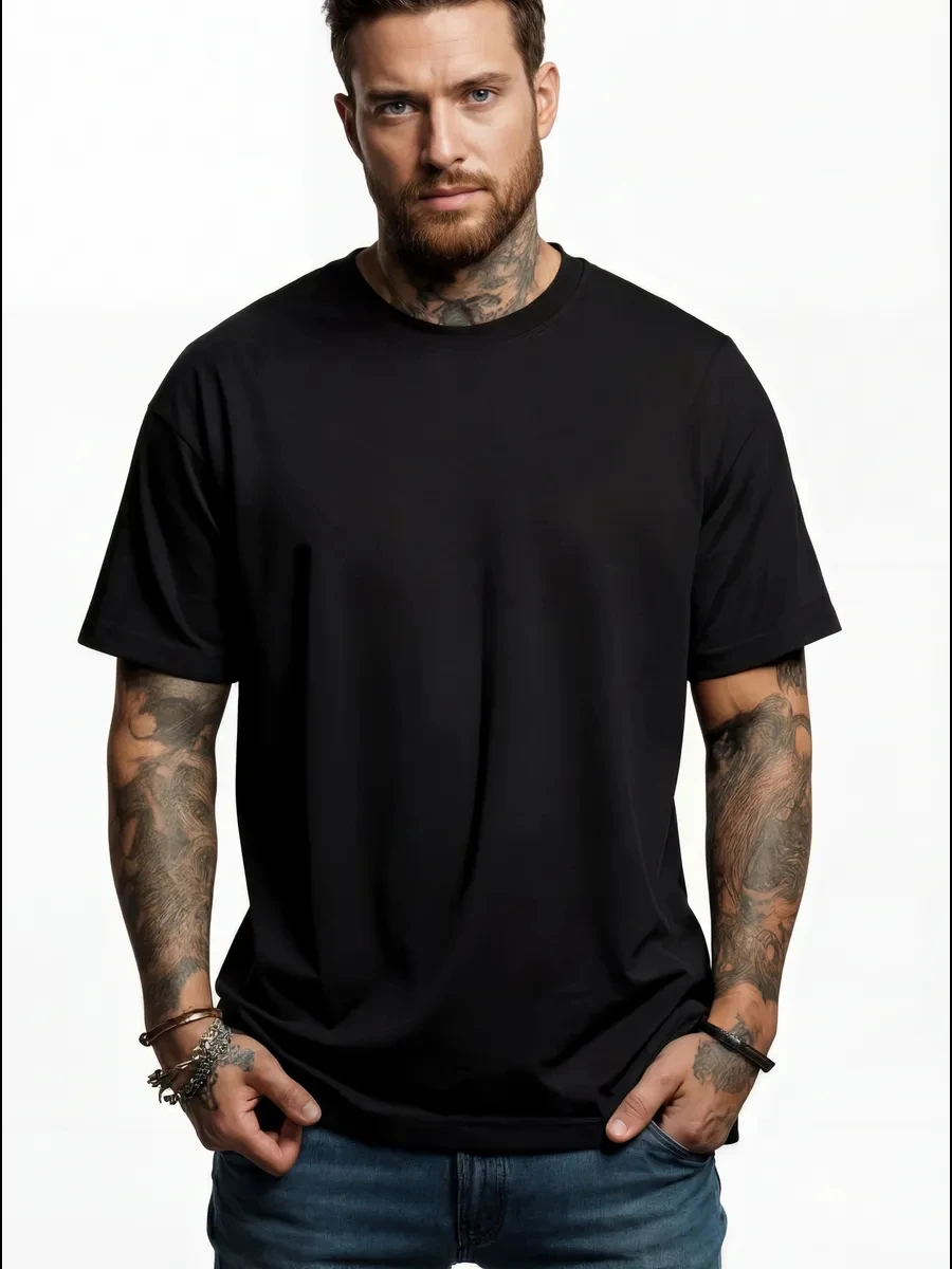 Men's T-shirt - Trendy Casual Design, Comfortable and Breathable Round Neck Short Sleeved, Suitable for Daily Summer Wear - 3
