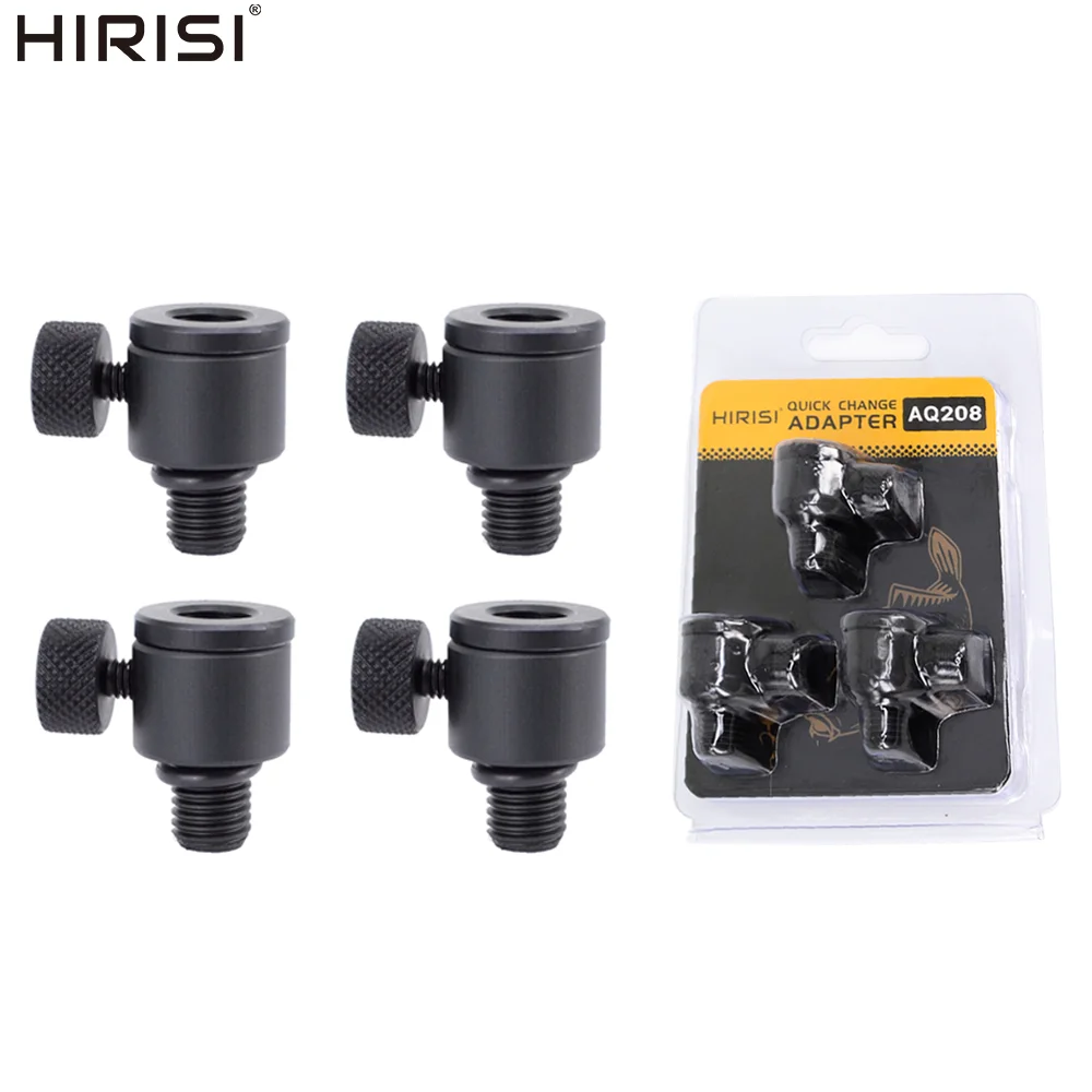 Connecteur rapide aluminium Hirisi M3/8 avec adaptateur dégagement rapide pour alarmes de pêche carpe AQ208
