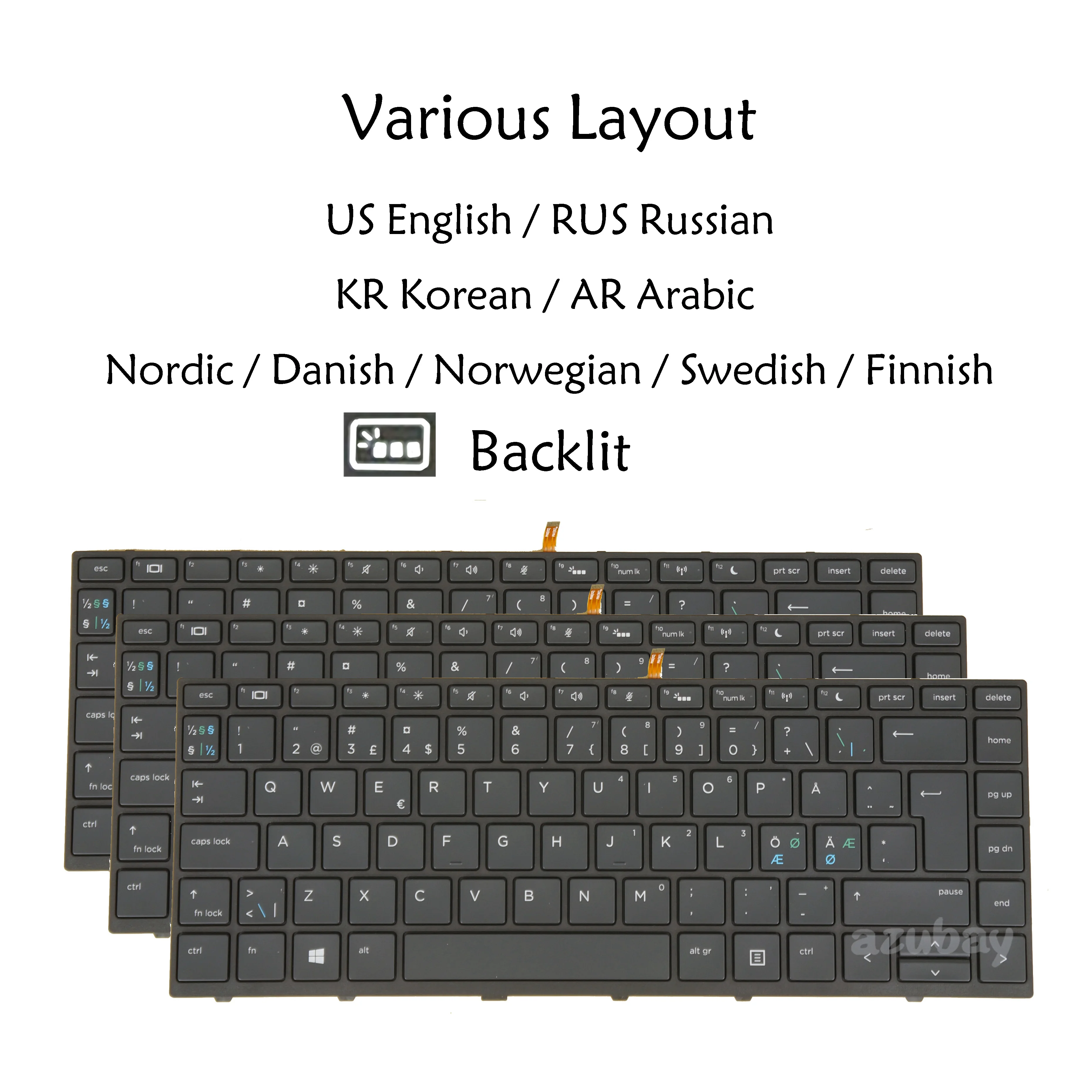 

Клавиатура с подсветкой для HP Probook 430, G5, 440, G5, 445, G5, ZHAN 66 Pro, G1, US, русский, арабский, норвежский, шведский, финский, датский