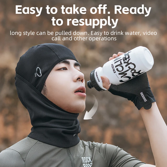 Máscara Ciclística Protetiva Contra Raios UV, Respirável e de Secagem Rápida 6 Máscara Ciclística ROCKBROS Summer UV Protection Headgear