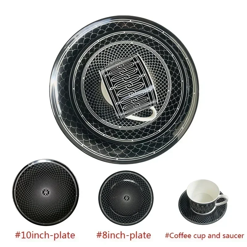 Creative Nordic Kitchen Bone China Cups Dishes and Plates European-Style Tableware Set for Luxury Dining