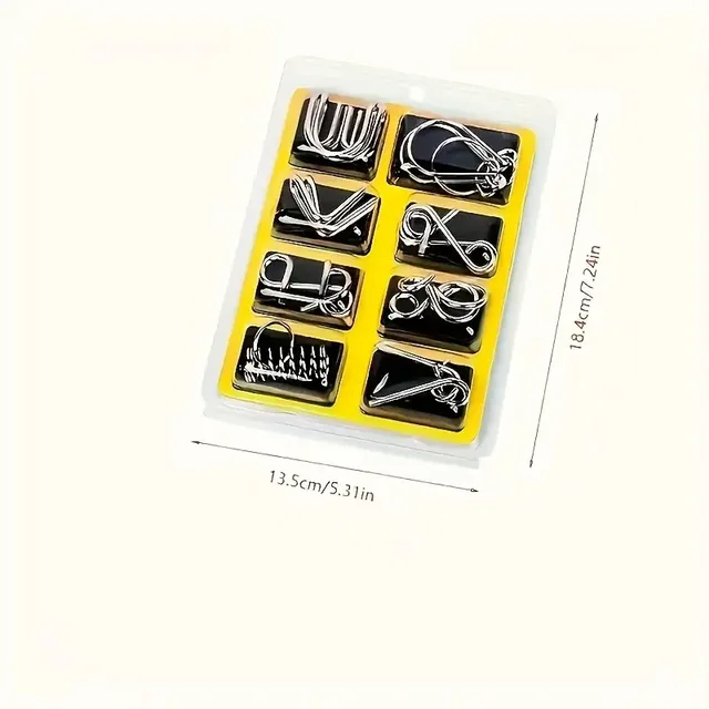 8Pcs/Set Metal Unlocking Party Puzzle Game, Focusing On Concentration Training, Brain-Teasing Challenge Exercises Thinking Skill 2