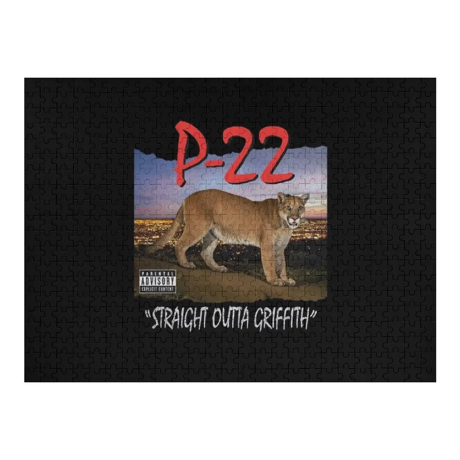 P-22 Straight Outta Griffith (for dark backgrounds) Jigsaw Puzzle Personalised Name Adult Wooden Photo Puzzle