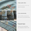 European Style Flower Tassel Tablecloth Thicken Chenille Rectangular Table Cover Round Dining Table Coffee Cloth Dust-proof 2