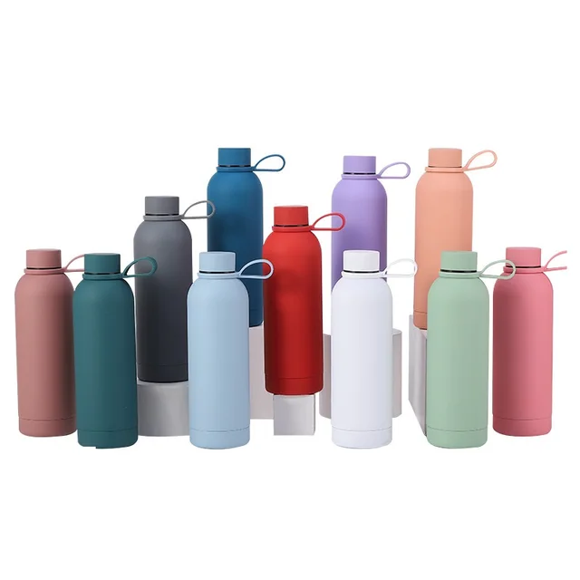 Stainless Steel USA Style Small Mouth Bottle Outdoor Sports Portable Thermos Cup Lifting Ring Water Bottle