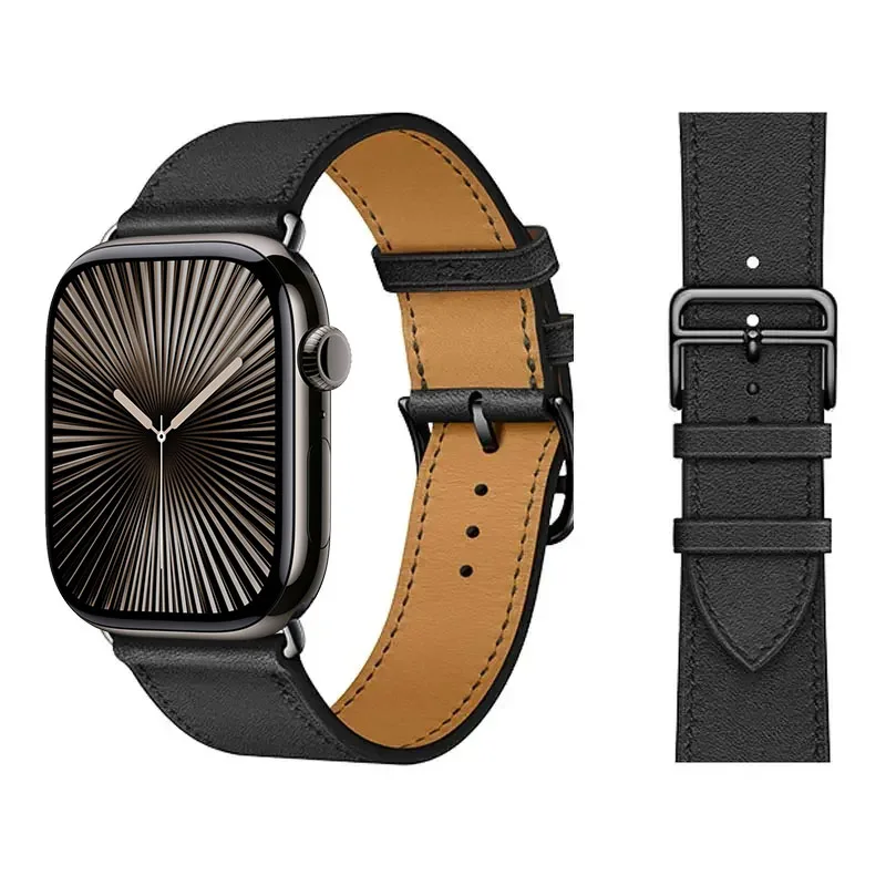 Premium Leather Strap for Apple Watch - Elegant and Durable Bracelet Correa