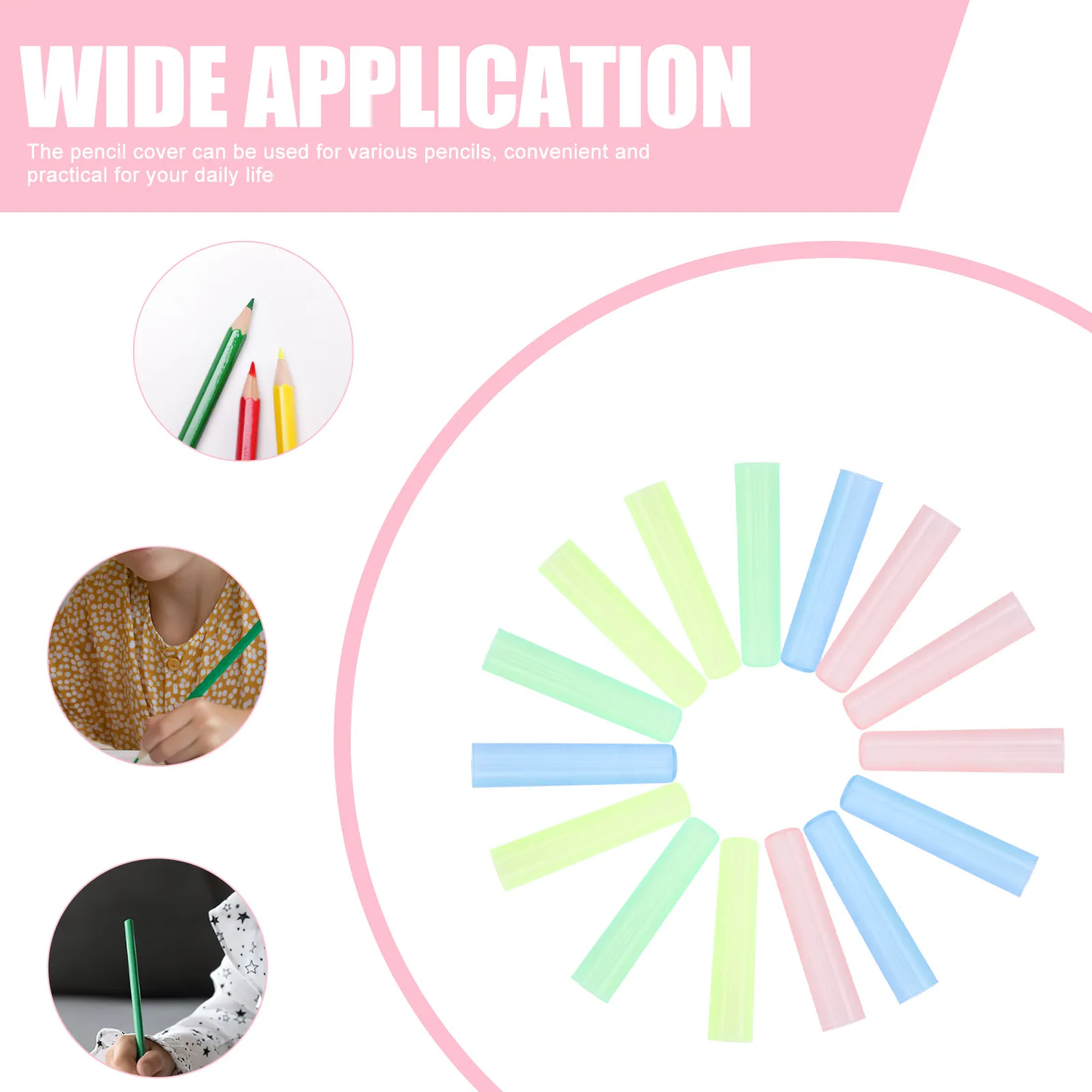 100Pcs 플라스틱 연필 팁 보호기 연필 캡 보호 커버 대량 학교 사무용품 액세서리 문구 용품
