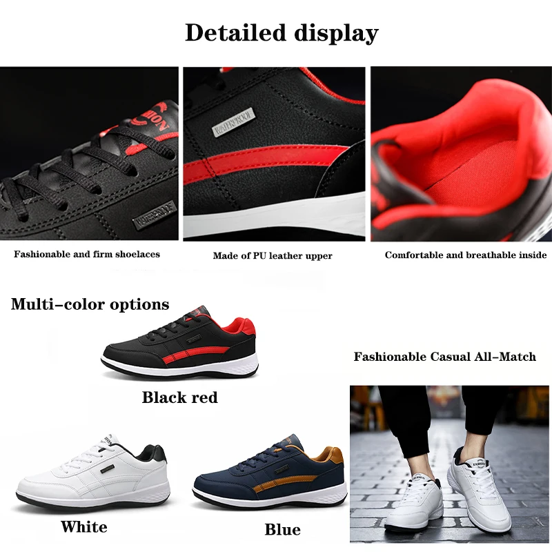 Fashion Casual Men Walking Shoes Comfortable Versatile Badminton Training Shoes Lightweight Men PU Leather Outdoor Sports badminton shoes