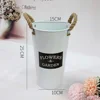2 Pcs Simulation Disposable Cup Mini Bucket Rope Tote Handle Tin Flower Vase Arty Flower Container Desktop Flowerpot Home A 3