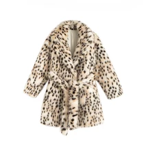  BEAUTODAY Leopard Print Coats Women 100% Polyester 2023 Winter Warm Ladies Long Clothes Handmade 99106 