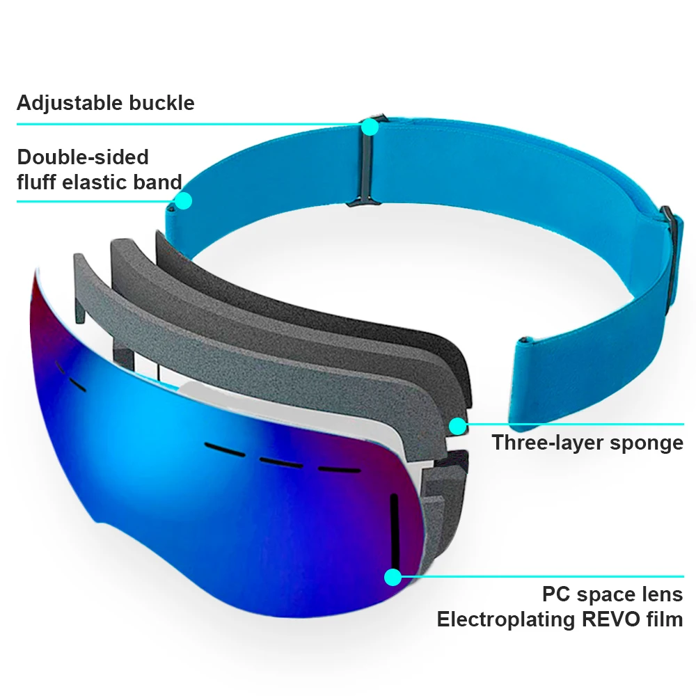 Ski Goggles Anti-Fog UV400 Snowboard Snow Goggles Snowmobile Cycling Goggles Outdoor Sport Skiing Googles Snowboard Accessories 3